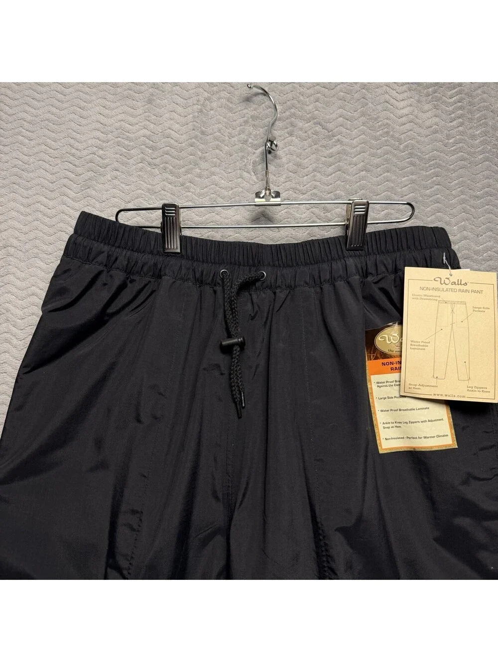 Walls Jacket & Pants Rain Suit Sz L Black Non-insulated Waterproof Breathable